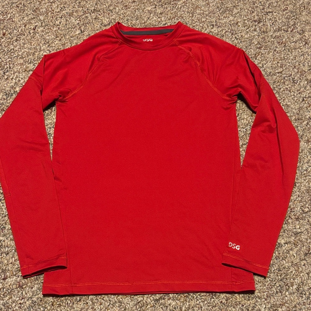 DSG Large Red Youth Boys Compression Layering Long Sleeve